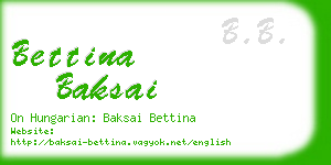 bettina baksai business card